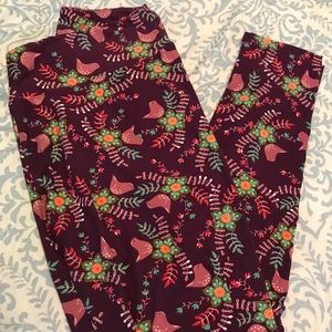 Lularoe Bird & Floral Leggings